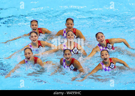 Japan Team Group (JPN), Juli 19, 2019 - künstlerische Schwimmen: 18 FINA Wm Gwangju 2019 Team frei Finale bei Yeomju Gymnasium in Gwangju, Südkorea. (Foto von YUTAKA/LBA SPORT) Stockfoto