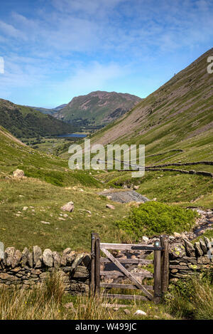 Kirkstone pass Lake District in Richtung Brüder Wasser suchen Stockfoto