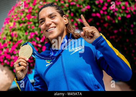 17. juli 2019 Gwangju, Südkorea 18. FINA World Aquatics Championships CUNHA Ana Marcela BRA Gold Medal Yeosu Südkorea 17/07/2019 Open Water Women's 5KM 18. FINA World Aquatics Championships Expo Ocean Park Foto © Andrea Masini / Deepbluemedia / Insidefoto Stockfoto