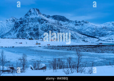 Flakstadpollen, Flakstadøya, Lofoten, Nordland, Norwegen, Europa Stockfoto