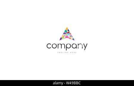 Vector Farbe Logo, das zeigt der Buchstabe A in Form eines Pfeil nach oben. Stock Vektor