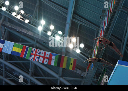 19 juli 2019 Gwangju, Südkorea 18. FINA World Aquatics Championships Gwangju Südkorea 14/07/2019 Tauchen Frauen 10m Synchro Plattform Vorbereitungstraining 18. FINA World Aquatics Championships Nambu University Aquatics Center Stockfoto