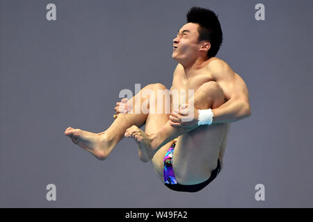 19 juli 2019 Gwangju, Südkorea 18. FINA World Aquatics Championships Yuan Cao CHN China Gwangju Südkorea 17/07/2019 Männer 3m Sprungbrett Preliminary 18. FINA World Aquatics Championships Nambu University Aquatics Center Stockfoto