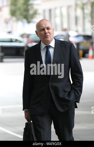 London, UK, 21. Juli 2019. Der ehemalige Vorsitzende der Konservativen Partei Iain Duncan Smith wurde in den Studios des BBC Broadcasting House gesehen Stockfoto