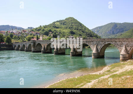 Mehmet Pasa Sokolovic Brücke in Visegrad, Bosnien und Herzegowina Stockfoto