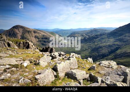 Auf Styhead Tarn von Lingmell fiel Stockfoto