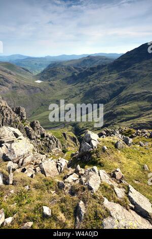 Auf Styhead Tarn von Lingmell fiel Stockfoto