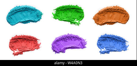 Set in verschiedenen Farben mit Pulver für Indische Festival Stockfoto