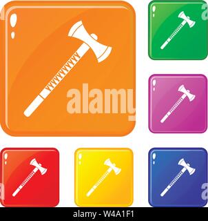 Big ax Icons Set Vector Farbe Stock Vektor