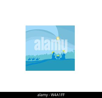 Traditionelle weihnachtliche Krippenspiel, abstrakte Darstellung Stock Vektor