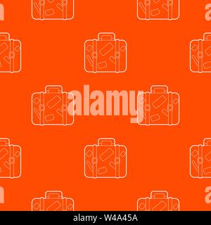 Reisekoffer mit Aufklebern Muster Vector Orange Stock Vektor
