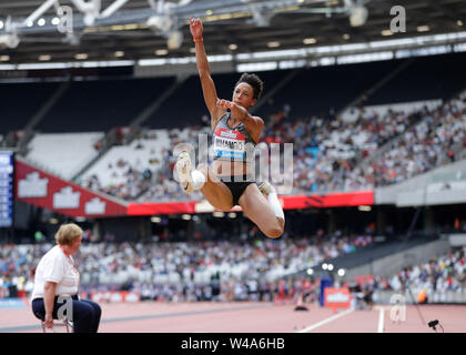 Das Stadion in London, London, Großbritannien. 21. Juli, 2019. IAAF Muller Geburtstag Spiele Leichtathletik; Malaika Mihambo Deutschlands in Langen der Frauen springen Credit konkurrieren: Aktion plus Sport/Alamy leben Nachrichten Stockfoto