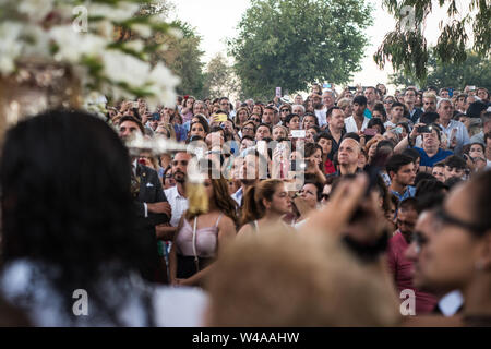 Virgen del Carmen Prozession, Coria del Rio, Andalusien, Juli 2019 Stockfoto