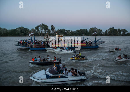 Virgen del Carmen Prozession, Coria del Rio, Andalusien, Juli 2019 Stockfoto