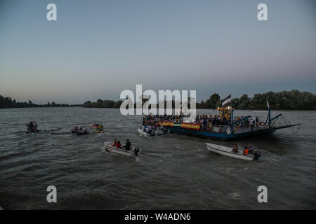 Virgen del Carmen Prozession, Coria del Rio, Andalusien, Juli 2019 Stockfoto