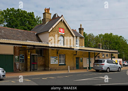 Shanklin Bahnhof ist ein Grad II Bahnhof Shanklin auf der Isle of Wight mit aufgeführt. Es ist die Endstation der Island Line Stockfoto