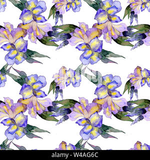 Blumenstrauß Blumen botanischen Blumen. Aquarell Hintergrund Abbildung. Nahtlose Muster. Stockfoto