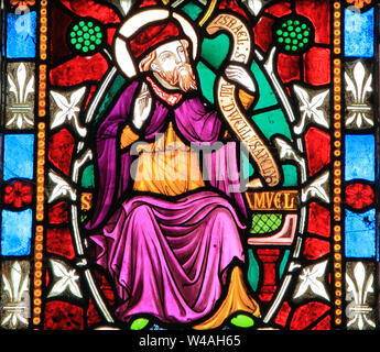 Samuel, biblische Prophet, Altes Testament, Glasfenster, von Frederick Preedy, Old Hunstanton, Norfolk, England, Großbritannien Stockfoto