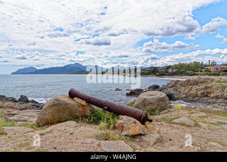 Spanischen Turm, Torre di Bari, Bari Sardo, Provinz Ogliastra, Sardinien, Italien - Foto am 19. Mai 2019 getroffen Stockfoto