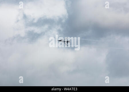 Schwedische Luftwaffe Saab Gripen fliegen am 20. Juli 2019 der RIAT 2019, RAF Fairford, Gloucestershire, VEREINIGTES KÖNIGREICH Stockfoto