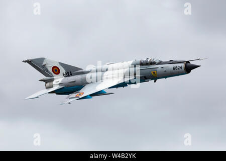 MiG-21 LanceR, der Rumänischen Luftwaffe am 20. Juli 2019 der RIAT 2019, RAF Fairford, Gloucestershire, UK Flying Stockfoto