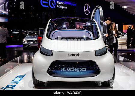 Brüssel, Belgien, Jan 2019: Smart Vision EQ fortwo Mercedes-Benz Konzept, Brüssel Motor Show, Prototyp der künftigen Autos erstellt von Mercedes Benz Stockfoto