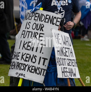 Oban, alle unter einem Banner Unabhängigkeit März - 2019 Stockfoto