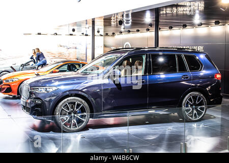 Brüssel, Belgien, Jan 2019 alle neuen BMW X7 Produktion Auto, Brüssel Motor Show, G07 Full-size Luxus-SUV von BMW hergestellt und in den Verkehr gebracht Stockfoto