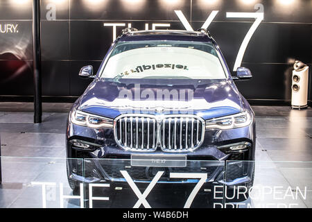 Brüssel, Belgien, Jan 2019 alle neuen BMW X7 Produktion Auto, Brüssel Motor Show, G07 Full-size Luxus-SUV von BMW hergestellt und in den Verkehr gebracht Stockfoto