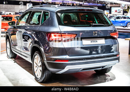 Brüssel, Belgien, Jan 2019: Sitz Ateca zu Brüssel Motor Show, kompakten Crossover Fahrzeug (CUV) des spanischen Automobilherstellers Seat hergestellt Stockfoto