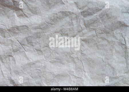 Weiß zerknittertes Papier Textur Hintergrund Stockfoto