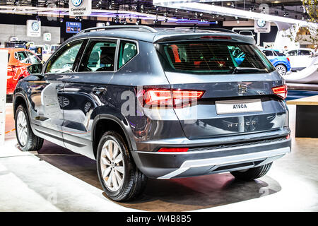 Brüssel, Belgien, Jan 2019: Sitz Ateca zu Brüssel Motor Show, kompakten Crossover Fahrzeug (CUV) des spanischen Automobilherstellers Seat hergestellt Stockfoto