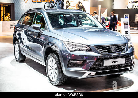 Brüssel, Belgien, Jan 2019: Sitz Ateca zu Brüssel Motor Show, kompakten Crossover Fahrzeug (CUV) des spanischen Automobilherstellers Seat hergestellt Stockfoto