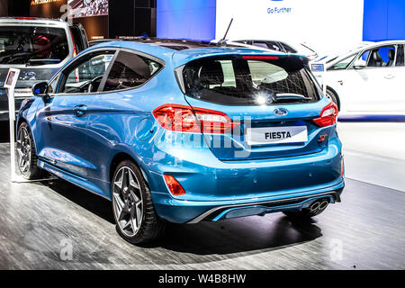 Brüssel, Belgien, Jan 2019 neue Ford Fiesta, Brüsseler Motor Show, siebte Generation von amerikanischen multinationalen Automobilkonzern Ford Motor Company hergestellt Stockfoto