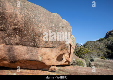 Verschlafenen Bucht Freycinet National Park, Tasmanien, Australien, an einem sonnigen Wintertag Stockfoto