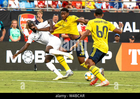 Charlotte, North Carolina, USA. 20. Juli 2019. Internationalen Champions Cup Fußball-Match zwischen Arsenal und ACF Fiorentina am 20 Juli, 2019 an der Bank von Amerika Stadium in Charlotte, NC. Credit: Ed Clemente/ZUMA Draht/Alamy leben Nachrichten Stockfoto