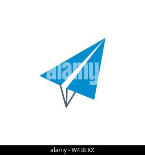 Papierflieger ergänzende Vektor glyph Icon. Stock Vektor