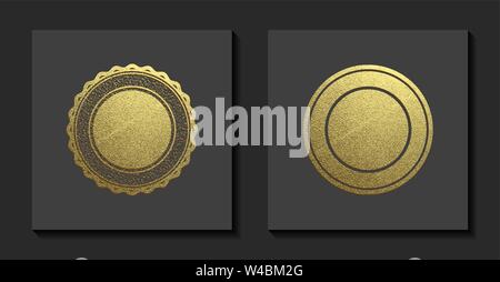 Vector Illustration. Gold Stempel. Luxus golden vintage Grenze. Stock Vektor