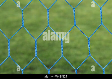 Details der Fußball net hautnah. Fußballtor net Muster. Stockfoto