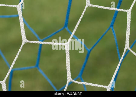 Details der Fußball net hautnah. Fußballtor net Muster. Stockfoto