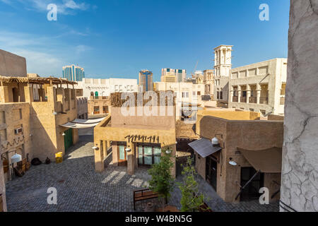 Dubai, VAE - November 30, 2018: Al Fahidi im Historischen Viertel, auch bekannt als Al Bastakiya. Stockfoto