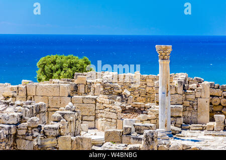 Achilles' Haus Kourio Basilika des Heiligtums von Apollo am Kourion Weltkulturerbe archäologische Stätte in der Nähe von Limassol (Lemesos), Zypern Stockfoto