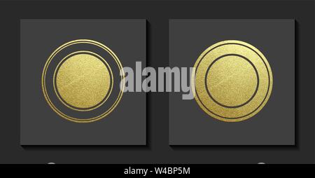 Vector Illustration. Gold Stempel. Luxus golden vintage Grenze. Stock Vektor