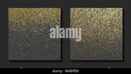 Golden glänzenden halftone Wirkung Muster. Gold Glitzer punkte Textur. Weihnachten luxus Hintergrund. Gradient Ornament. Abstrakte Element der Gestaltung. Vektor illus Stock Vektor