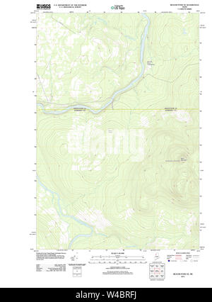 Maine USGS Historische Karte Beaver Pond SE 20110906 TM Wiederherstellung Stockfoto