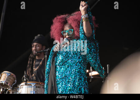 Pori, Finnland. Juli 2019 18. Betty Wright performd bei der Finnischen Pori Jazz Festival Stockfoto