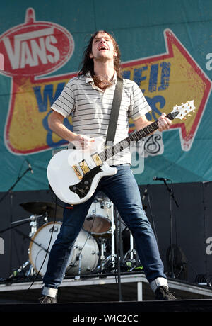 Kalifornien, USA. 21. Juli, 2019. Die Amerikaner lehnt - Mike Kennerty führt während der Vans Warped Tour 25. Jahrestag am 21. Juli 2019 in Mountain View, Kalifornien. Credit: MediaPunch Inc/Alamy leben Nachrichten Stockfoto