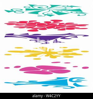Schöne Sammlung von farbigen Linien Graffiti Symbole Vector Illustration Stock Vektor