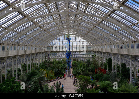 Gemäßigt Haus Perser' Chihuly: Reflexionen über die Natur von Kew Gardens - Dale Chihuly Glas Kunstwerke Ausstellung, London Stockfoto