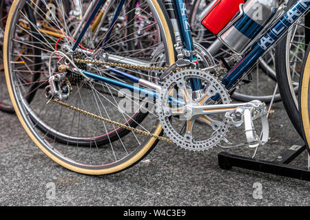 Veloretro vintage Cycling Event in Ulverston, Cumbria. Stockfoto